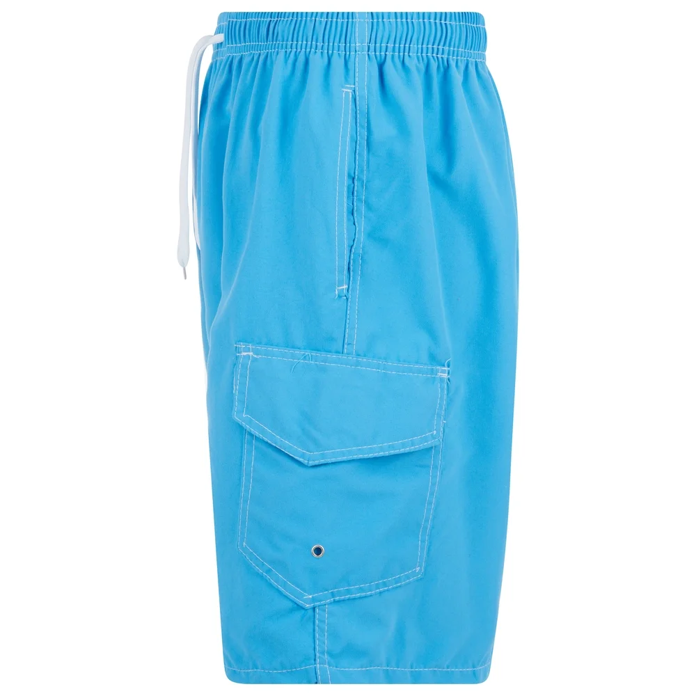 Mens Swimming Trunks Turquoise Swim Cargo Shorts, Small Medium Large X-Large - Picture 4 of 6